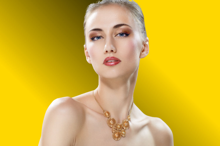 Portrait of beautiful woman with jewelry